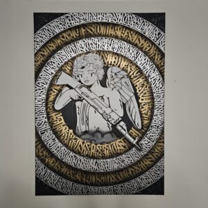 Angel soldier calligraffiti - 140*100cm