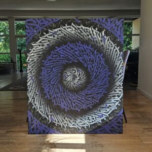 Metallic Purple calligraffiti - 120x100cm